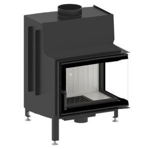 Hogar de leña 11 Kw. STMA 68×43.R frontal y lateral dcho. acristalado
