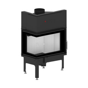 Hogar de leña 9 Kw. Albero AL9L.HD frontal y lateral izq. acristalado
